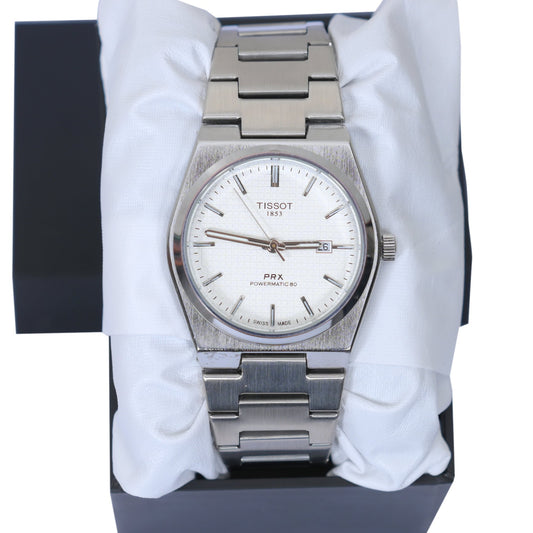 PRX Silver With White Textured Dial Watch