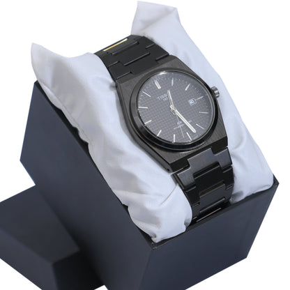 PRX Black With Black Textured Dial Watch