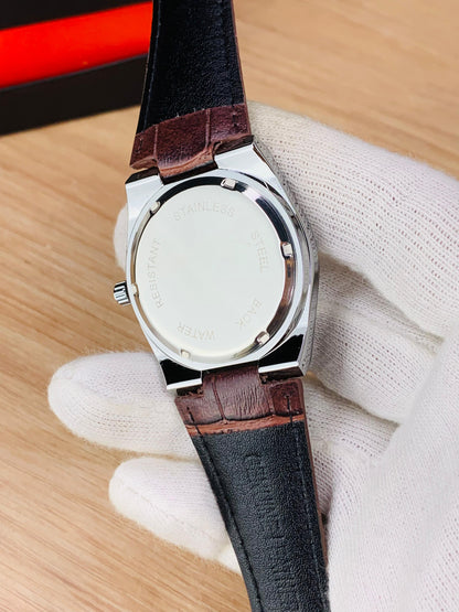 PRX Silver With Blue Textured Dial Watch