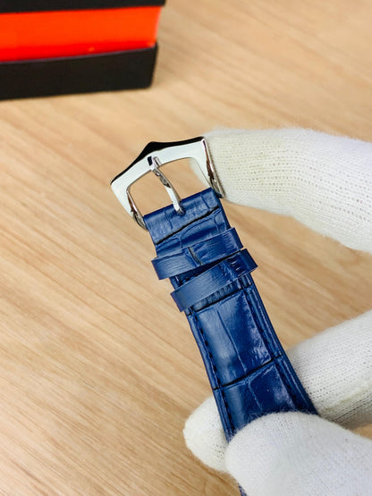 PRX Silver With Blue Textured Dial Watch